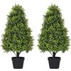 Azoco Set di 2 alberi artificiali per esterni, 76,2 cm, piante artificiali, resistenti ai raggi UV, 0,8 m