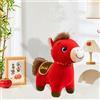 Peluche a forma di cavallo, bambola di cavallo rossa, bambola morbida