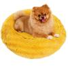 jiuzcare Cuccia per Cani e Gatti Interno Cuscino Pelosa Diametro di 60 cm Cuccia Morbida per Cani e Gatti di Piccola Taglia Media, Giallo