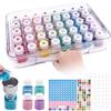 MOLEDINO 40 Slots Diamond Painting Kit, Scatola per Diamond Painting Accessori, Conservazione Contenitore di Plastica Trasparente con Base in Schiuma per Perline, Semi e Strass