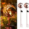 JOYCREATOR Lampade solari per esterni da giardino, 2 pezzi, in metallo, per esterni, elfo, fata dei fiori, IP65, impermeabili, per esterni, decorazione da giardino, balcone, terrazza, sentiero, prato,
