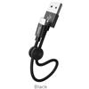 HOCO - X35C.BK - Cavo Dati Corto Type-C (L=0.25M) - Nero, USB to Micro-USB charging data cable 0.25m current 3.0A with round wire clip, Lunghezza: 0.25m. Peso: 10g., Support charging and data transmission, maximum current 3.0A., Easy to carry, suitable..