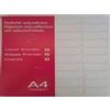 Marchi Vari EA-A4/44/47x25 - Bianco - - Etichette adesive multiuso. Compatibili con stampanti inkjet, laser e copiatrici. Colore bianco. - Dimensioni: 47x25 mm - Nr. etichette / foglio: 44 -
