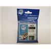 Brother LC-421BK, LC421BK Cartuccia ORIGINALE BROTHER, Nero, 200 pag. per DCP J 1050 DW, MFC J 1010 DW