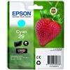 Epson C13T29824010 EPSON 29 - Fragola - Ciano - 3,2 ml - 180 pag. ORIGINALE EPSON per EXPRESSION HOME XP 435, EXPRESSION HOME XP 330 SERIES, EXPRESSION HOME XP 335, EXPRESSION HOME XP 332, EXPRESSION HOME XP 430 SERIES, EXPRESSION HOME XP 235, …