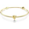 Swarovski Bracciale rigido Lifelong, Taglio Round, Cuore, Bianco, Placcato color oro