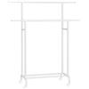SONGMICS Stand Appendiabiti Doppio con Ruote, Attaccapanni Estensibile in Metallo, Portata Totale 80 kg, Larghezza 83-120 cm, Bianco Nuvola HSR133W01
