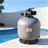VEVOR Pompa di Filtraggio a Sabbia per Piscina da 610 mm e 65 GPM, Materiale di PE con Valvola Multi Porta a 7 Vie, Risciacquo, Scarico, Modalità Invernale e Chiusa, per Piscine Fuori Terra