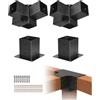 VEVOR Kit di Staffe per Pergolato, ca. 152 x 152 mm Adatto per Interna 92 x 92 mm, 2 Pezzi Staffe Angolari a 4 Vie, Kit Base per Pali in Legno, per Gazebo, Pergolati da Giardino, Baita in Tronchi