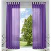Gardinenbox 61000CN - Set di 2 tende trasparenti per soggiorno, in voile, con passanti, con chiusura a nastro, 245 x 140 cm (altezza x larghezza), colore: viola