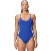 Speedo Costume da Bagno Intero da Donna con Scollo a V Tinta Unita, Blu, XXS
