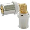 SOMATHERM FOR YOU - Set di 10 Gomiti Uguali a Pressare per Tubo Multistrato Ø20 - Multisertaggio TH/H/U - Corpo Ottone CW617N - Manicotto in Acciaio Inox - Finestra di Controllo