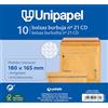 Unipapel - Buste imbottite Kraft per CD con carta a bolle interna, n. 21 180 x 165 mm, chiusura autoadesiva, confezione da 10 pezzi, perfette per spedizioni sicure e protette, certificato FSC