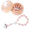 Fukaisu Il Mio Primo Rosario, Regalo per il Battesimo, Scatola Ricordo Battesimo e Braccialetto Rosario con Ali d'Angelo Regalo di Perline Prima Comunione Cattolica per Baby Shower (Rosa)