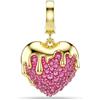 Swarovski Charm Idyllia, Taglio Round, Cuore, Rosa, Placcato color oro