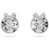 Swarovski Orecchini a lobo Bella, Taglio tondo, Pavé, Bianchi, Placcato rodio