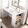 Dmora - Scrivania Grigna, Scrittoio Multiuso, Tavolo per Ufficio Porta PC, Piano di Lavoro, 115x50 h74 cm, Bianco