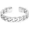 Purelei Anello Strong - Anello regolabile in acciaio inox con maglie a incastro, impermeabile, placcato oro 14 K, placcato oro rosa 18 carati o argento, Acciaio inossidabile, Nessuna pietra preziosa