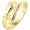 Vielring Anello abbracciante in oro | argento sterling 925 | anello aperto placcato oro | anello abbraccio regolabile | idea regalo