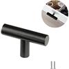 SYDARSYN 6 Pezzi Maniglie per Mobili da Cucina - Maniglie a T-Barra per Armadi, Mobili e Cucina in Acciaio Inox (Foro singolo)