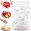 YARUJING 300 Pezzi Cuffie Copri Alimenti Coperchi Elastici Per Alimenti Sacchetti Di Pellicola Elastica Riutilizzabile Cuffie Copri Vivande Per Mantenere Freschi i Cibi Verdure,Trasparenti.