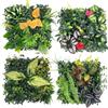 Lxoraziy Pannelli Muro Vegetale Artificiale 4 Pezzi 25x25cm, Piante Finte da Parete con Foglie Verdi Decorative per Interni Esterni, Giardino, Balcone, Matrimonio, Ufficio -E