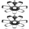HAPYLUMI Plafoniera LED a Soffitto 200W, 2 Pezzi 20000LM Lampada Officina Con 7+1 Pannelli Regolabili 6500K Prese E26/E27 per Garage Magazzino Palestra Cucina Illuminazione