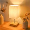 Jayencer Lampada da Comodino Touch Dimmerabile, 3 Livelli di Luminosità, Paralume in Tessuto di Lino, Portalampada E14, Abat Jour da Comodino per Camera da Letto Soggiorno (1 Pezzi)