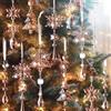 Lanpn 26 Pezzi Natale Decorazione Cristallo Decorazioni Albero di Natale, Acrilico Fiocco di Neve Ghiacciolo Con Fili da Appendere Pendenti Ornamenti, Natalizia Inverno Festa Ciondoli Addobbi Oro