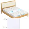 Clyfanesy Fascia Unisci Materassi Singoli in Matrimoniale,Kit Unisci Materassi 230 x 50 cm,Bed Bridge Connettore con Cinghie Regolabili,Letto Ponte Fascia e Cinghia per Unire Due Materassi Singoli