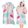 Bseical Poncho Mare Bambino con Cappuccio, Accappatoio Poncho Bambino, Cartone Animato Poncho Mare Bambina, Telo Mare In Microfibra per Bambini 2-8 Anni (Fenicotteri)