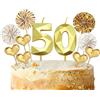 Nirecu Candeline Compleanno Numeri 50,Candeline 50 Anni,3D Candele Compleanno,Candele Decorative Torte,Candela Numeriche per Feste e Compleanni,Matrimoni,Anniversari