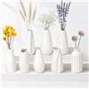 JBER Set di 8 piccoli vasi decorativi - 13 cm vaso di fiori bianco opaco in ceramica per erba della pampa, fiori secchi, moderno boho scandinavo, decorazione per la casa e la tavola di nozze