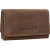 STILORD 'Jean' Portachiavi Pelle Grande Vintage Custodia per Chiavi Piccolo Portafoglio Pochette Anti RFID Astuccio Portachiavi con Annelli in Cuoio Genuino, Colore:marrone medio
