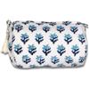 IBOAH Beauty case da viaggio con stampa organizer da bagno, borsa per il trucco in cotone imbottito per donne, uomini e neonati, con fodera impermeabile interna (Bianco floreale, Piccolo)