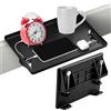 GANILITY Mensola Comodino per letto, 32 x 23 cm Regolabile Comodino da Agganciare con Slot per Cavi di Ricarica, Ripiano per letto, Vassoio da Scrivania Sospeso, per Telecomandi, Orologi (Nero)