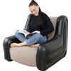LONEEDY Sedia gonfiabile bicolore con braccioli, seduta gonfiabile, per sala giochi, campeggio, giardino, in morbido tessuto felpato, per adulti e bambini (cachi)