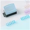 TBSKTBE Macchina Rilegatrice a Spirale - Mini Perforatrice a 6 Fori, Macchina Rilegatrice Creativa Fai da Te per Agenda, A4-30 Fori, A5-20 Fori, B5 26 Fori con 16 Pz Fogli Mobili a 6 Fori - Blu