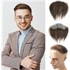 Lordhair Parrucca Uomo PU Frontale,100% Remy Human Hair per Protesi Capelli da Uomo,Toupee European Human Hair Pieces For Men