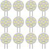 SANSUN Lampadina LED G4, 2 W, equivalente a 20 W, attacco G4/GU4/GZ4 Bi-Pin, AC/DC12 V, 5000 K, grandangolo 120°, non dimmerabile (bianco freddo, 12 pezzi)