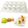 Flivra Stampo in Silicone 3D Mela, Stampo per mele 3D, stampo in silicone per mele con 15 cavità Per Cioccolato Torta Mousse Pasticceria Torta Decor Cupola Mousse, u portasapone, gelatina (A)
