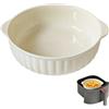 LUPATDY Teglia Forno in Ceramica 700ML, 16,5cm Piatti da Forno con Manici, Teglia per Lasagne, Carne, Verdure, Torta, Sicuri al Friggitrice ad Aria Calda, Forno, Microonde, Bianco