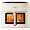 SIMPLUS Friggitrice ad Aria Digitale 6,5 L, 1500 W, 10 modalità, Compatta con finestra di Cottura, Tecnologia RapidAir, 90% di grassi in meno, Facile da Pulire, Tempo Regolabile 80-200ºc, 0-60 Minuti