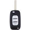 The Lord of the Tools Chiave pieghevole per auto a 3 pulsanti di ricambio compatibile con Smart Forfour Fortwo 453 3 pulsanti auto pieghevole accessori per auto nero
