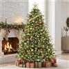 Himimi Albero di Natale artificiale, 180 cm, illuminato - Albero di Natale a LED con luci bianche calde, 1000 PE PVC di alta qualità, pieghevole per decorazioni natalizie per interni