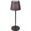 Velamp Josephine lampada da tavolo LED ricaricabile IP44 - 200 lumen, dimmer touch, luce bianca e RGB, 10 ore di autonomia, colore metallo Corten