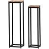 GILDE Set di 2 colonne decorative in metallo, quadrate, altezza 90 cm x larghezza 25 cm, marrone/nero, colonna per decorare