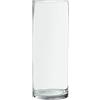 DRW Vaso da tavolo in vetro a forma di cilindro in trasparente 15 x 15 x 40 cm