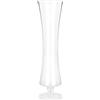 DRW Vaso da pavimento con piede in vetro trasparente 13,5 x 13,5 x 50 cm
