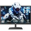 TuTu 22 Pollici LED Monitor Full HD 75HZ 5ms Eye Care (1920 x 1080, VGA HDMI AUDIO OUT VESA 100 * 100mm) Senza Sfarfallio, Filtro Luce Blu, Basso Consumo Energetico, Monitor per PC Casa Ufficio